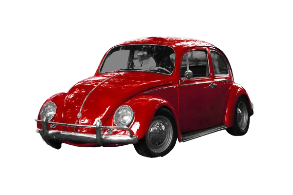A red oldtimer beetle